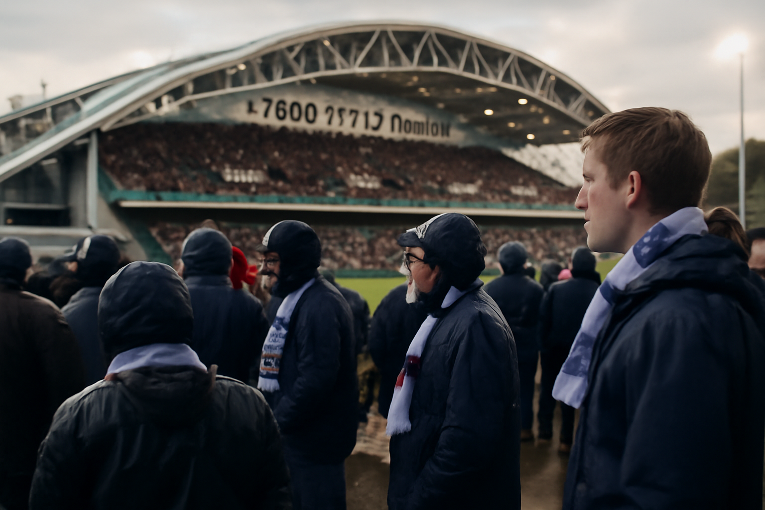 stade de la licorne amiens tribunes et pelouse avant un match