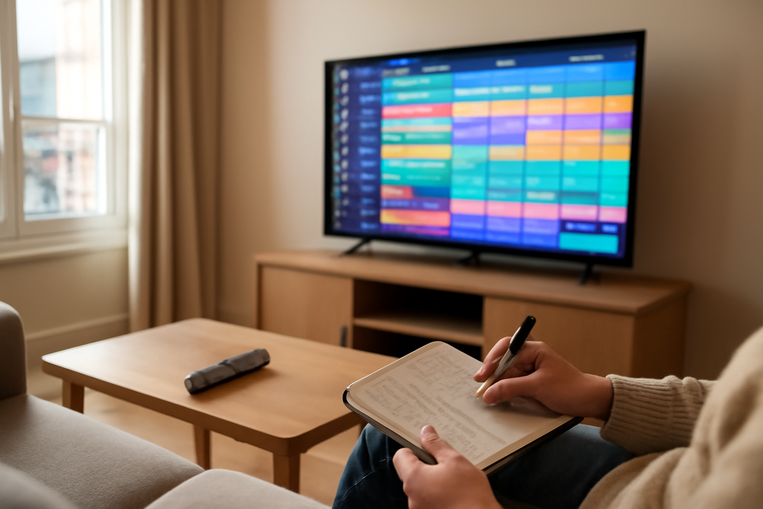 tv monaco programme : grille TV et sport sur écran, ambiance maison